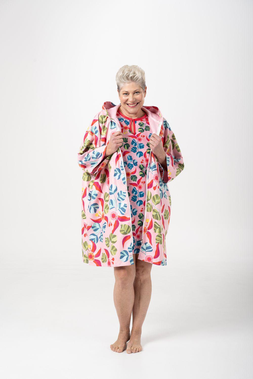 A-Line Rashie Dress pink summer spritz print