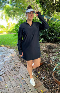 Zip Front Rashie Dress black