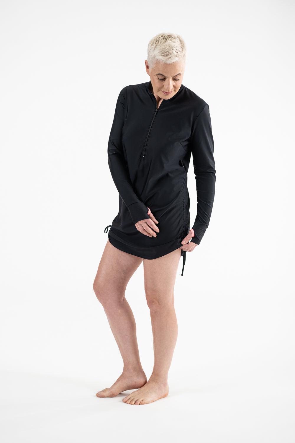 Zip Front Rashie Dress black