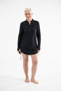 Zip Front Rashie Dress black