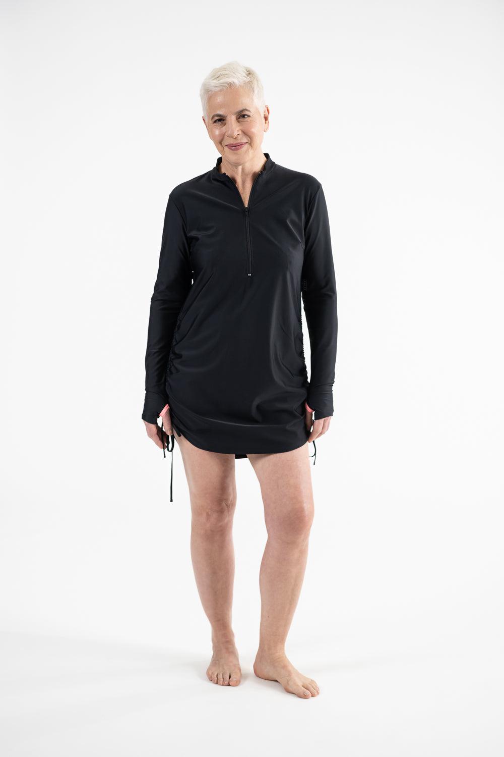 Zip Front Rashie Dress black