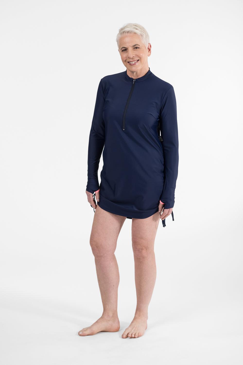 Zip Front Rashie Dress navy