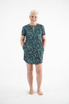 A-Line Rashie Dress Short Sleeves flowering gum print