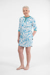 A-Line Rashie Dress blue gum print
