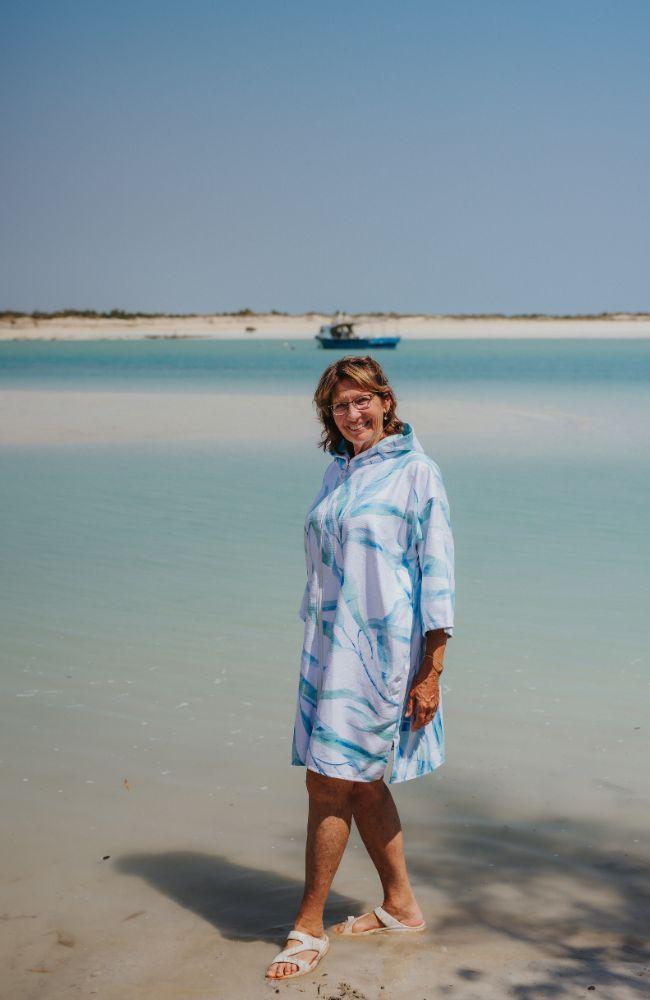 Sand Free Beach Hoodie blue gum print