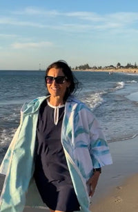 Sand Free Beach Hoodie blue gum print
