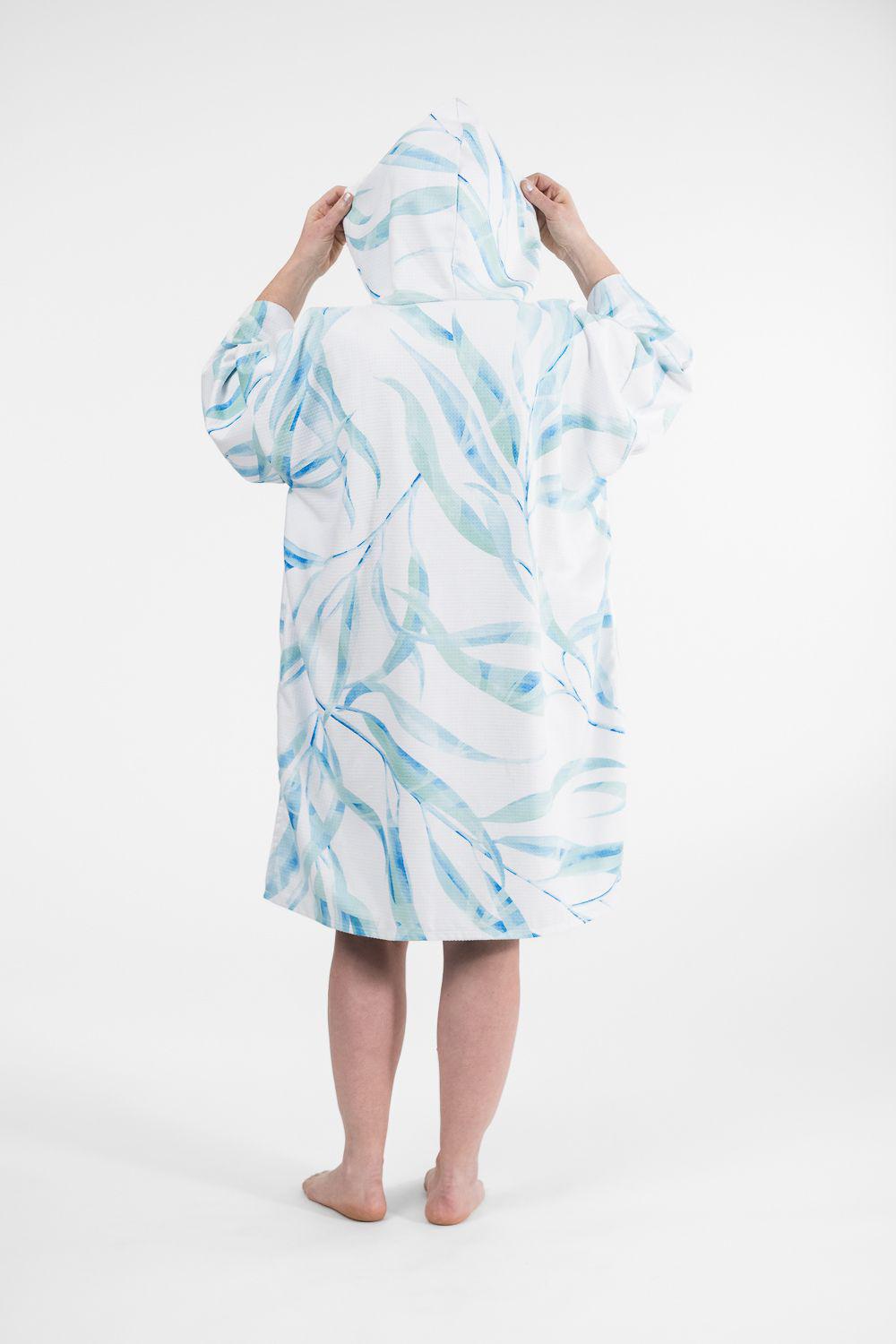 Sand Free Beach Hoodie blue gum print