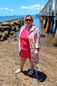 Sand Free Beach Hoodie in pink summer spritz