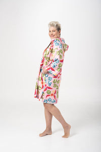 Sand Free Beach Hoodie in pink summer spritz
